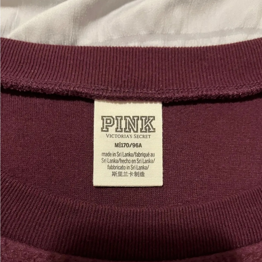 Victoria's Secret PINK Women's Maroon Crew Neck Sweater - Picture 2 of 3